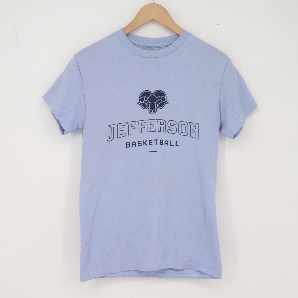 Jefferson T-Shirt Small Light Blue Basketball Gildan DryBlend Excellent